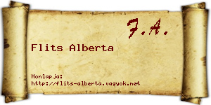 Flits Alberta névjegykártya